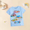 thumbnail image 2 of T-Shirts pour Garçons Tout-Petits Été Manches Courtes Décontracté Voiture Graphique Col Rond T-Shirt Printemps pour Garçon 4-5T, 2 of 6