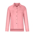 thumbnail image 4 of Timegard Button down Shirts for Women Plus Size Lapel Neck Cotton Linen Blouse Work Casual Loose Tops, 4 of 8