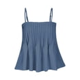 thumbnail image 4 of AherBiu Camisole Tops for Women Boho Ruffle Spaghetti Strap Square Neck Sleeveless Ruched Cute Tank Tops, 4 of 6