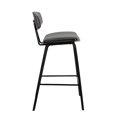 thumbnail image 3 of Armen Living Fox 26" Modern Faux Leather Counter Stool in Gray, 3 of 6