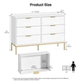 thumbnail image 2 of Eumyviv Modern Chest of Drawers with Gold Handles Mid Century Modern 6-Drawer Storage Dresser for Bedroom Living Room, White H0122, 2 of 8