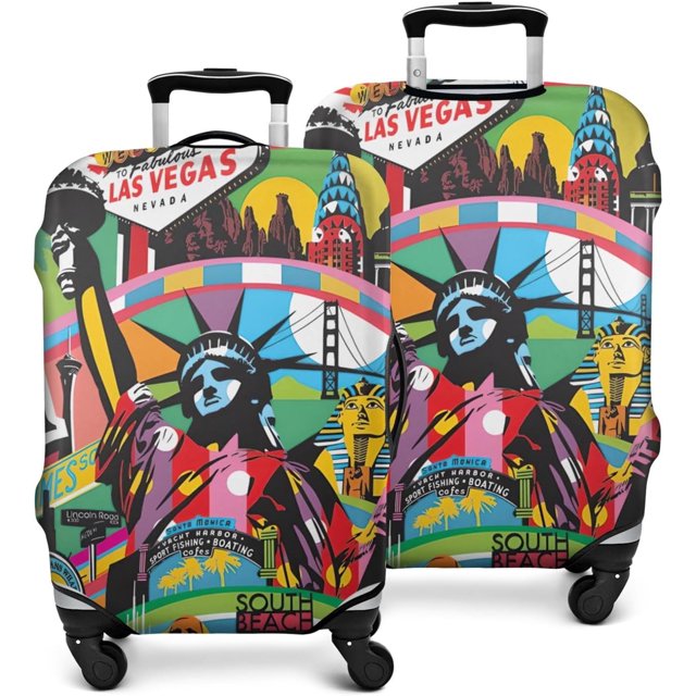 Travel Luggage Cover Suitcase Protector Fits 18-32 Inch Luggage Wheel Covers Patterned Travel Related Items Flower Luggage Protector Elastic Luggage Anti-scratch Suitcase Cover M