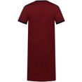thumbnail image 2 of Men V-neck Long Sleeping Shirt, Solid Color Short Sleeve Split Hem Sleepwear, 2 of 7
