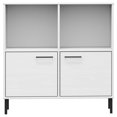 thumbnail image 2 of vidaXL Bookcase with Metal Legs White 90x35x90.5 cm Solid Wood OSLO, 2 of 5