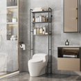 thumbnail image 4 of iKayaa Over the Toilet Storage 3-Tier Over Toilet Bathroom Organizer Over Washing Machine Rack Bathroom Shelf White, 4 of 8