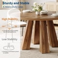 thumbnail image 4 of Dining Table for 4, 47 Inch Kitchen Table, Round Dining Room Table with Sturdy Base for Dining Room, Kitchen, Walnut(Table Only), 4 of 6
