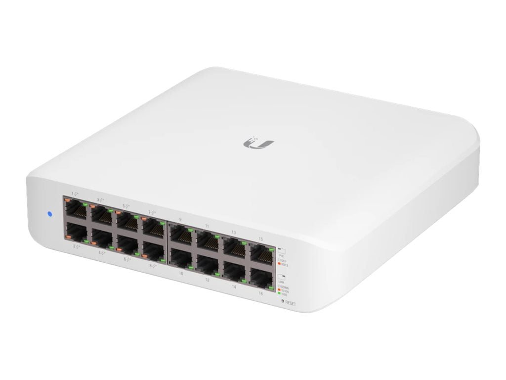 Ubiquiti UniFi Switch Lite USW-Lite-16-POE - Switch - managed - 16 x 10/100/1000 (8 PoE+) - desktop, wall-mountable - PoE+ (45 W)