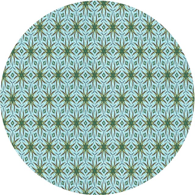 Ahgly Company Tapis d'Intérieur Ronds Lavables à la Machine, Style Transitionnel, Bleu Lagon Bleu, Tapis de Zone, 5 Pieds Rond