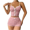 thumbnail image 1 of Rbaofujie Robes pour Femmes Ensemble de Pyjama Décontracté à Imprimé Ample à Bretelles Débardeur et Short Pyjamas pour Femmes, 1 of 3