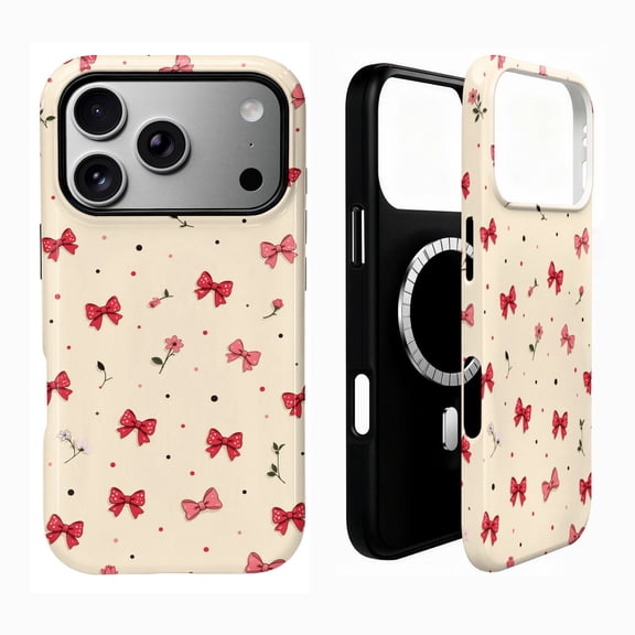 SKLYDDI Étui à Pois Esthétique Mignon pour iPhone 17 Pro Max, Compatible avec MagSafe