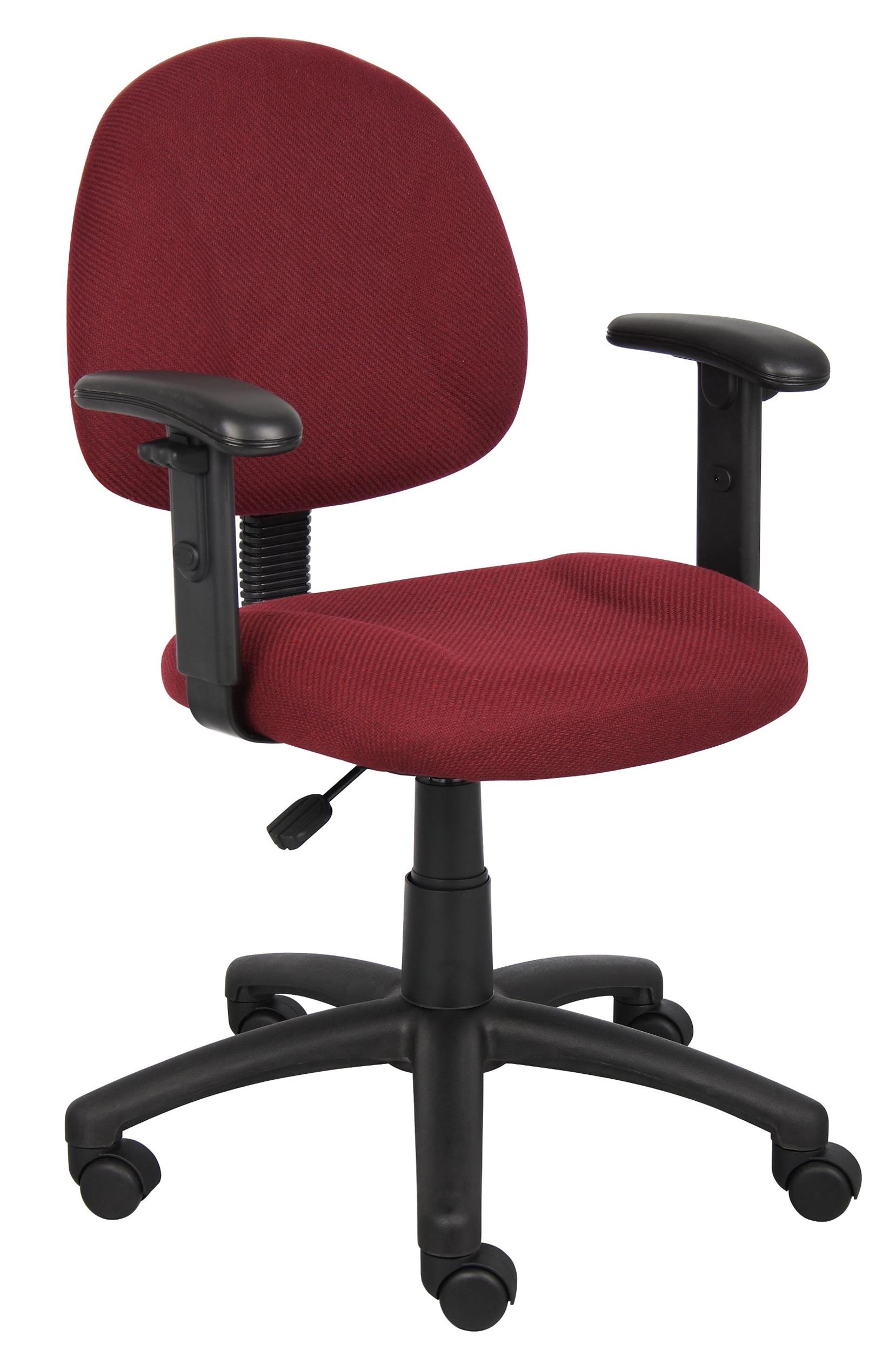 Boss Office Products DX Posture Office Chair with Adjustable Arms in Burgundy