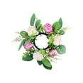 thumbnail image 2 of Fridja Under Clearance 5$ Peony Candlestick Wreath Simulation Flowers European Holiday Decorations Wedding Desktop Decorations Home Decoration Home Essentials, 2 of 6