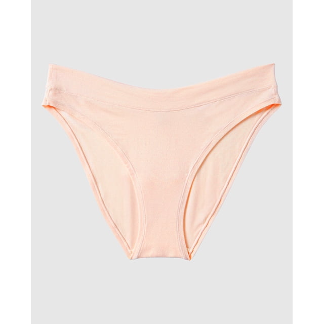 Culotte Bikini à Taille Haute Confortable et Lisse par La Senza, Fabriquée en modal Doux et Élasthanne pour une Coupe Confortable. Présente un design à Taille Haute, une Couvrance Classique et un Léger Ton Pêche. Parfaite pour le Port Intime des Femmes et l'Usage Quotidien.