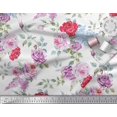 thumbnail image 3 of Soimoi Tissu en Viscose Chiffon Rose Imprimé Feuilles & Roses Tissu de Couture BTY 42 Pouces de Large, 3 of 3