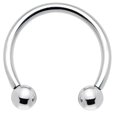 thumbnail image 1 of Eyebrow Lip Nipple Piercing Horseshoe Ring Surgical Steel with Ball Beads, 1 of 1