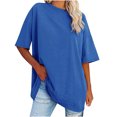 thumbnail image 1 of CEHVOM Nouveau Haut Ample à Manches Courtes en Coton Col Rond pour Femmes en Liquidation, 1 of 6