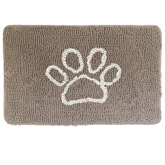 GORILLA GRIP Dog Doormat Absorbent Doormats for Muddy Dogs Paws Machine Washable Soakstopper Rugs Cleaner Floors US Designed Pet Bed Door Mat Indoor Entrance Pets Rug Mats 24x17 Beige Ivory