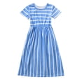 thumbnail image 2 of B91xZ Robe Midi Décontractée pour Tout-Petites Filles à Manches à Volants, à Étages, Évasée, avec Poches, Bleu 9-10 Ans, 2 of 4