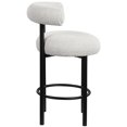 thumbnail image 4 of Meridian Furniture Bordeaux Cream Boucle Fabric Stool, 4 of 9