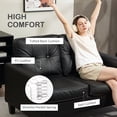 thumbnail image 4 of HOMCOM 51" PU Leather Loveseat with Armrests and Tufted Backrest, Black, 4 of 10