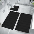 thumbnail image 4 of Dvkptbk Memory Foam Bath Mat Set Bathroom Rugs For 3 Pcs Toilet Mats Soft Comfortable Water Absorption NonSlip ThickMachine WashableEasier To Dry Dark, 4 of 8
