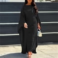 thumbnail image 2 of Wijhcboe 2025 Robe de Soirée en Satin Mode Hijab Robe Fille Abaya Femmes Musulmanes Manches Hijab pour Femmes Élégante Unie Col Rond Robes Hijab pour Femmes Manches Chauve-Souris Turques Ample Robe Maxi Vêtements pour Femmes, 2 of 6