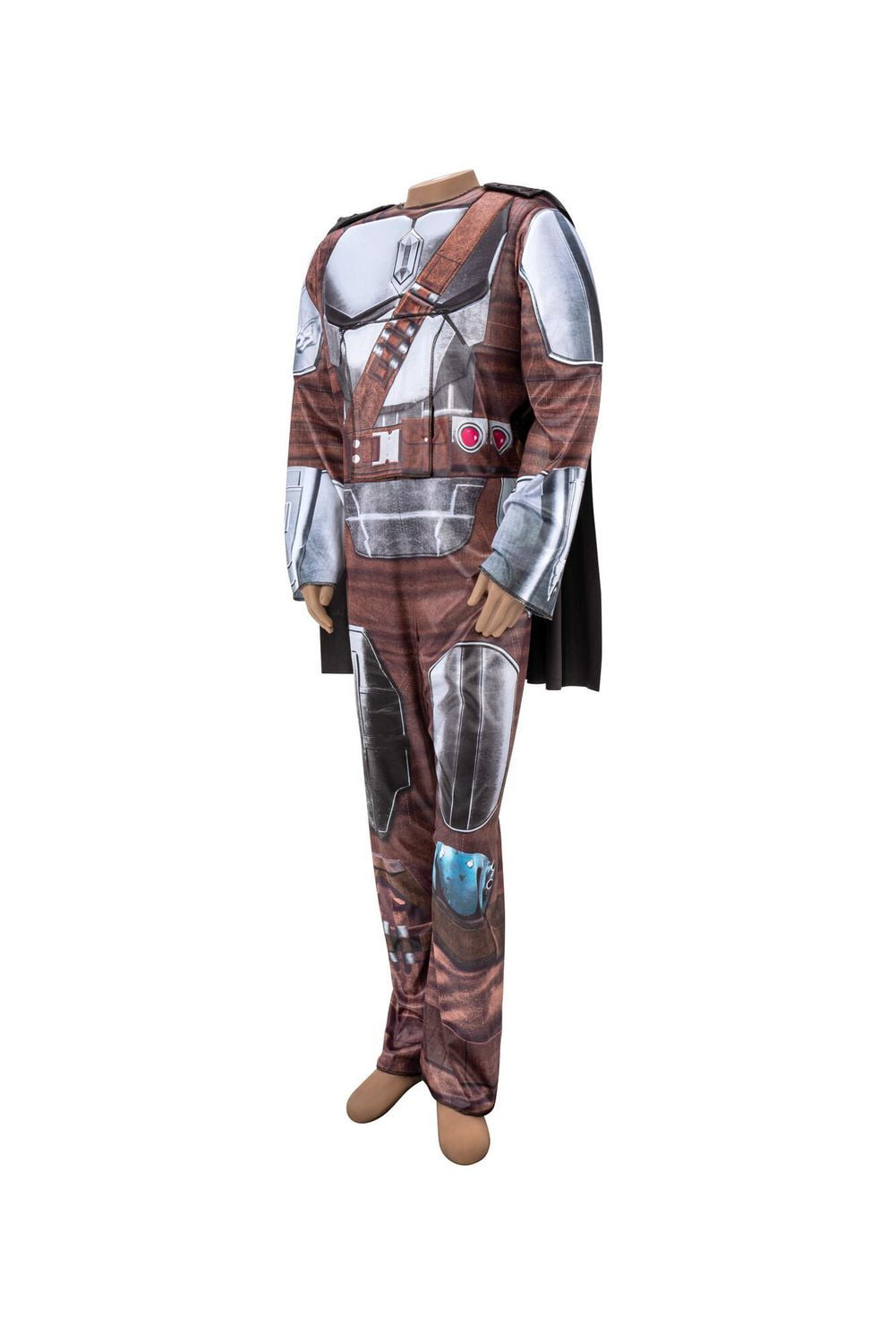 STAR WARS Adaptive The Mandalorian Youth Costume - Combinaison imprimée avec accès au tube, jambes plus spacieuses et masque en plastique 3D