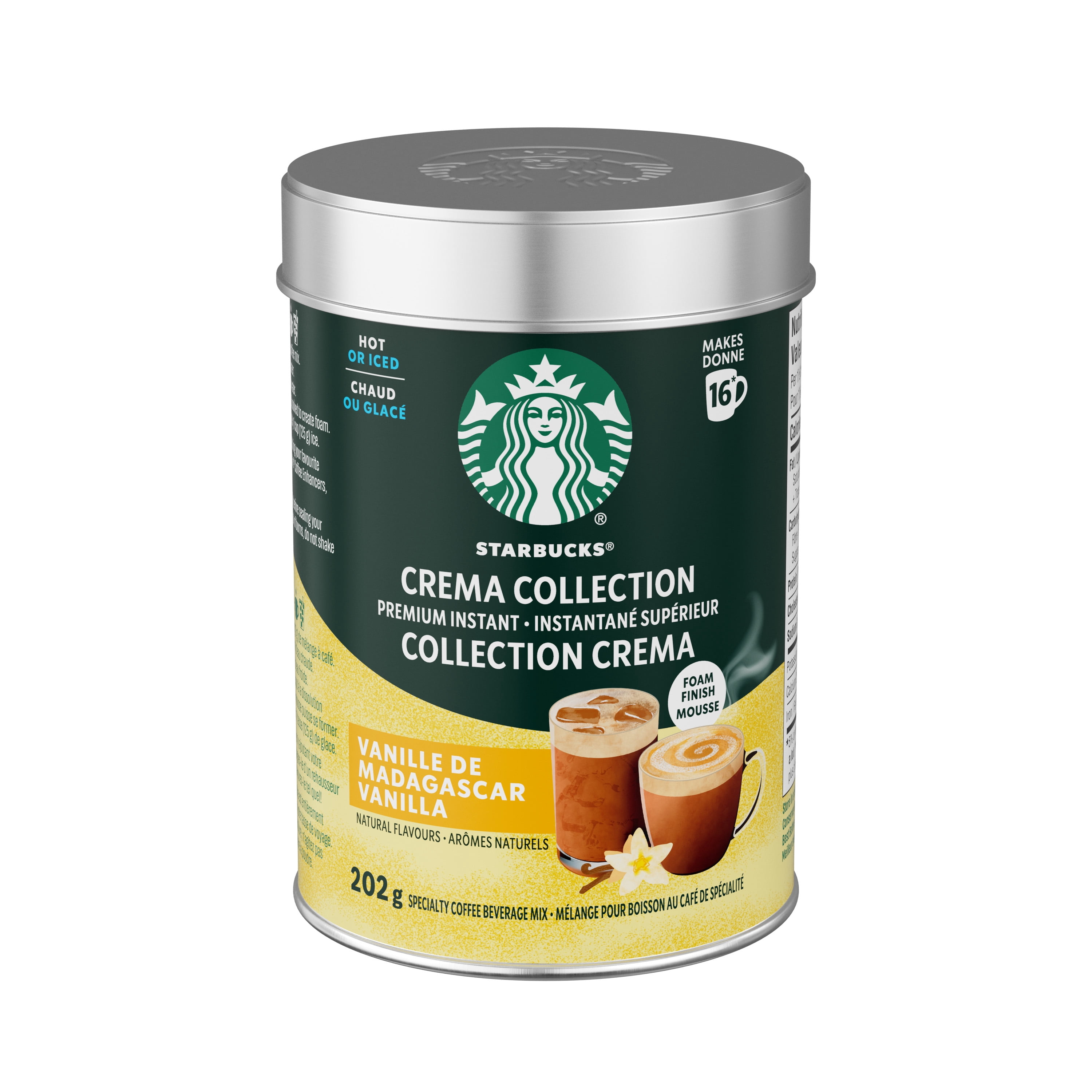 STARBUCKS Crema Collection Madagascar Vanilla Premium Instant Coffee Mix, Enjoy Hot or Iced