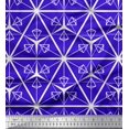 thumbnail image 1 of Soimoi Blue Moss Georgette Fabric Diamond & Triangle Geometric Printed Fabric 1 Yard 42 Inch Wide, 1 of 2