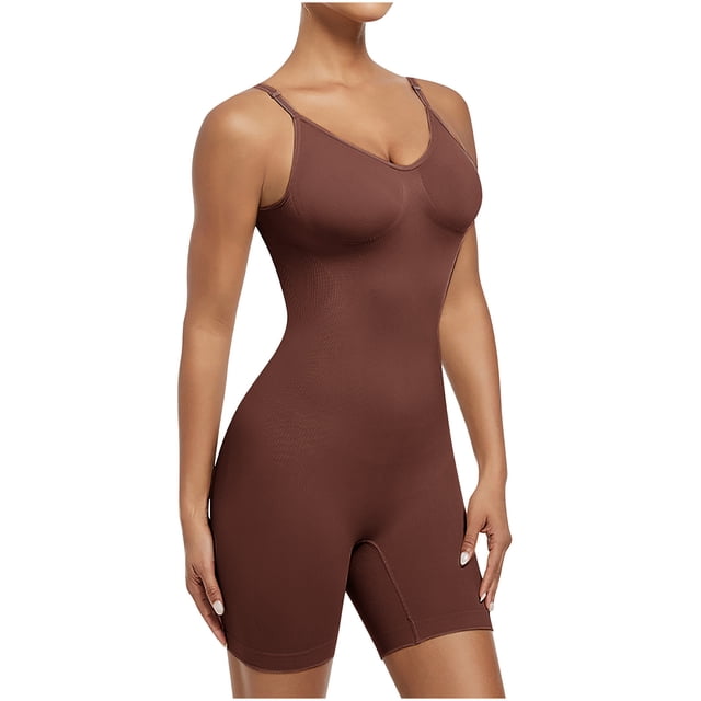 Dealovy Bodysuit for Women Belly Control Shapewear Jumpsuits Spaghetti Strap Seamless Workout Base Layer Romper