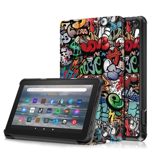 For All-New Fire 7 Fire7 2022 Case Folding Stand Magnetic Hard PC Back Cover for Amazon Fire 7 2022 Tablet Case 12th Generation TY Fire 7 2022 12th Gen