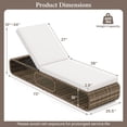 thumbnail image 3 of Costway 1 PCS Chaise Longue d'Extérieur avec Dossier Réglable, Coussin et Rangement, 3 of 9