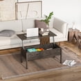thumbnail image 2 of HOMCOM Table Basse Moderne de 39 Pouces à Plateau Relevable avec Compartiment de Rangement Caché, 2 of 10
