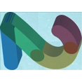 thumbnail image 1 of Ahgly Company Tapis de Zone Rectangulaire Transitionnel Bleu Tiffany pour Intérieur, Lavable à la Machine, 6 Pieds x 9 Pieds, 1 of 7