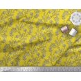 thumbnail image 3 of Soimoi Moss Georgette Fabric Leaves & Floral Block Print Sewing Fabric Yard 42 Inch Wide, 3 of 3