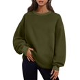 thumbnail image 1 of Timegard Chandail en Molleton Surdimensionné pour Femmes Col Rond Manches Longues Hauts Mode Automne Chandail avec Poches, 1 of 8