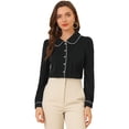 thumbnail image 1 of INSPIRE CHIC Women's Peter Pan Collar Work Blouse Puff Sleeve Button Down Shirt, 1 of 6