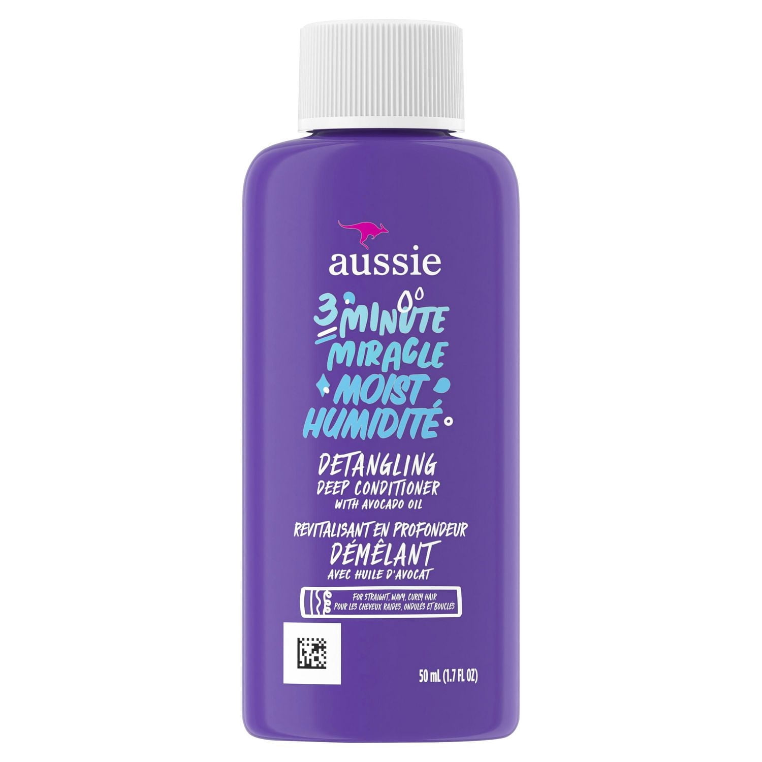 Aussie Miracle Hydratation en 3 Minutes Traitement Revitalisant en Profondeur Démêlant avec Huile d'Avocat, Format Voyage, Sans Parabènes et Sans Sulfates