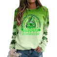 thumbnail image 4 of Pompotops Femmes St. Patrick'S Day Fashion Imprimé en Vrac Manches Longues Chemisier Col Rond Casual Pull Tops Pullshirt Clair, 4 of 5