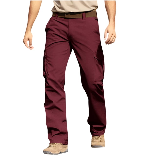 Men's Ripstop Tactical Cargo Pants, Water Resistant Lightweight Military Work Hiking Pants Big and Tall Work Pants