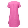 thumbnail image 4 of HKEJIAOI Robe Femme Femme Manches Courtes Col en V Décontractée Chaude Vacances Couleur Unie Mini Robe Droite Économies Liquidation Rose, 4 of 8
