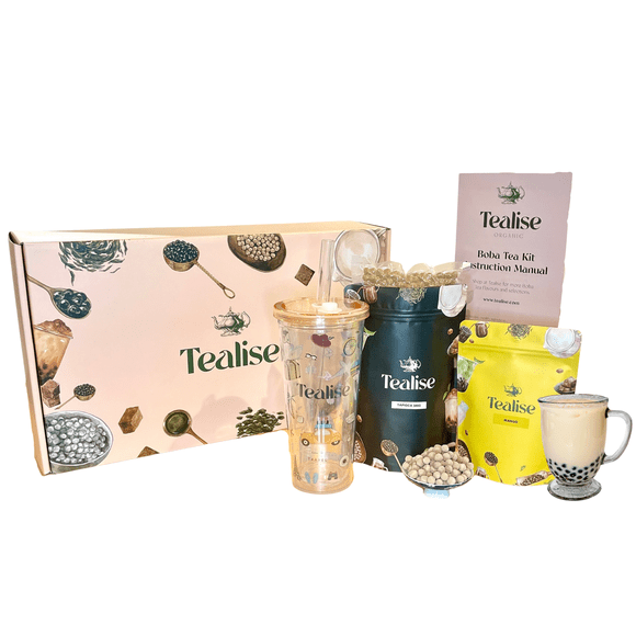 Tealise Boba Tea Mango Starter Kit with 24oz Reusable Double Wall Boba Cup