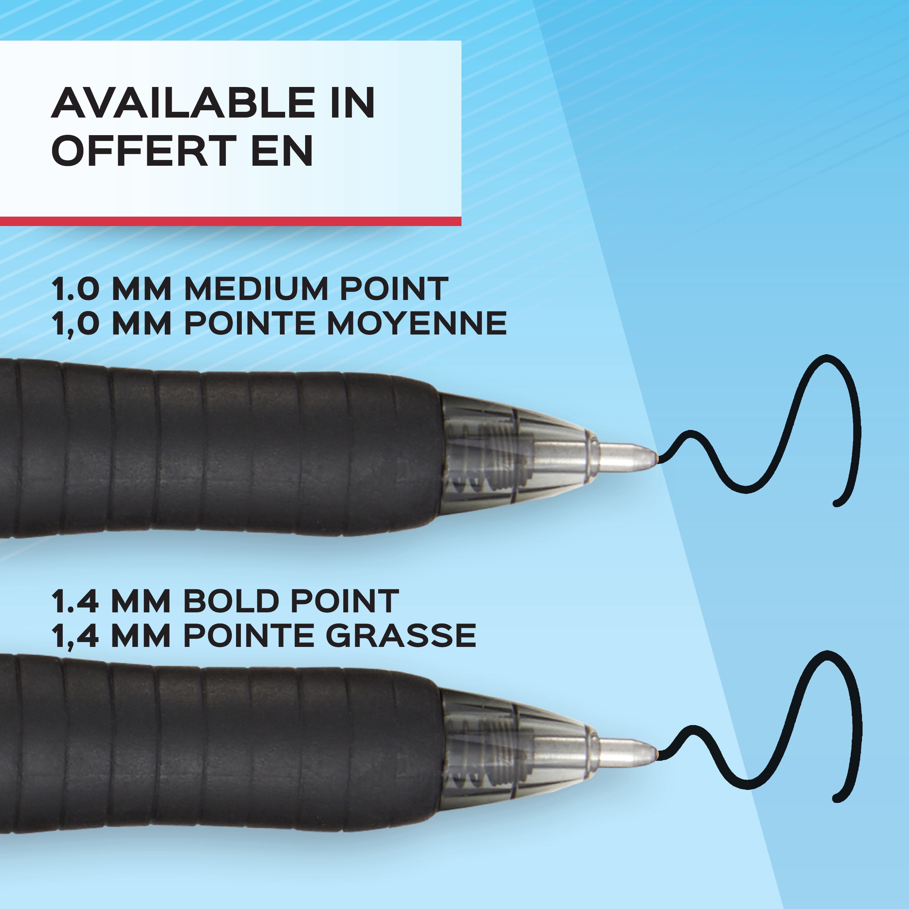 Stylos bille Paper Mate Profile, stylos rétractables, pointe grasse (1,4 mm), bleu, 4 unités