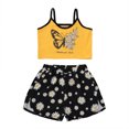 thumbnail image 1 of Kmbangi Ensemble Mode 2 Pcs pour Filles Enfants Imprimé Papillon Hauts+shorts, 1 of 9