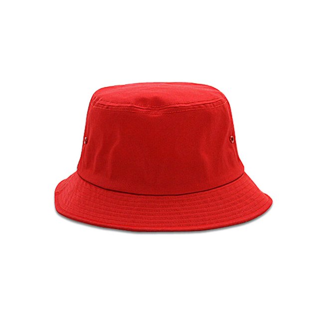 COTTON BLEND TWILL BUCKET HAT, Red Medium
