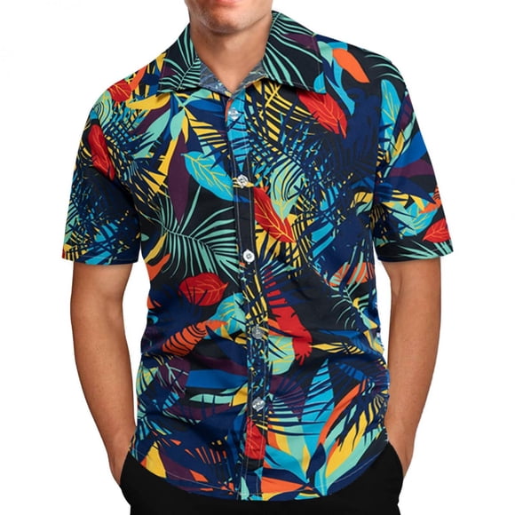 TopLLC Chemise Hawaïenne pour Homme Séchage Rapide Chemises Tropicales Aloha Manches Courtes Plage Vacances Chemises Décontractées Chemise à Carreaux Homme