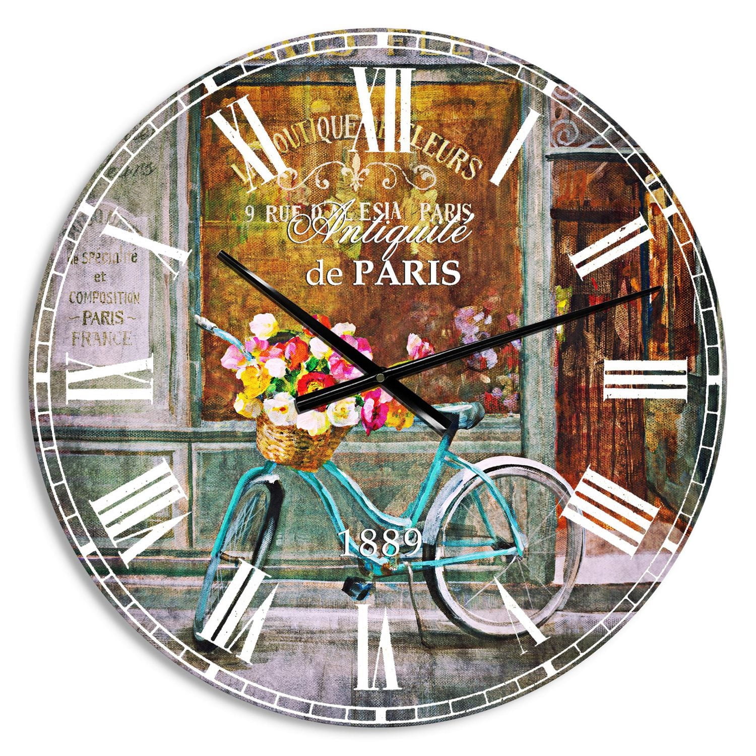 Designart Fleuriste français de Paris horloge murale