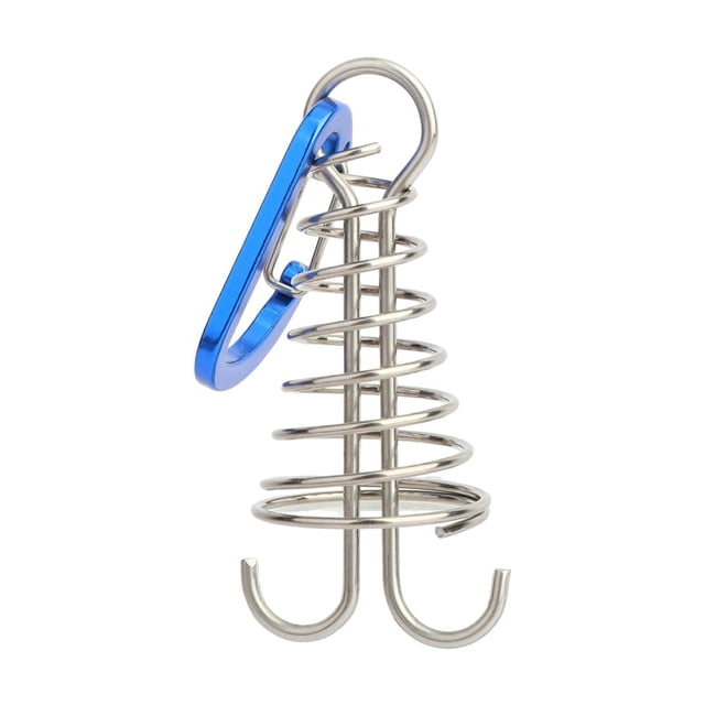 Octopus Deck Peg Spiral Shaped Adjustable Spring Durable Outdoor Camping Octopus Rope Buckle with Carabiner Hook for Hiking
