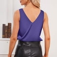 thumbnail image 4 of Blouses Sans Manches en Satin Coupe Ample Col en V - Polyester, Imprimé, Plusieurs Tailles, 4 of 6