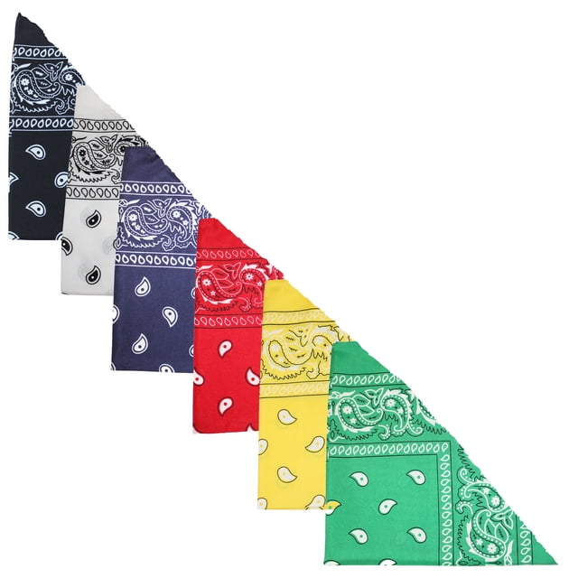 5 Pack Paisley Polyester Pets Dogs Bandana Triangle Shape - Oversized (Mix